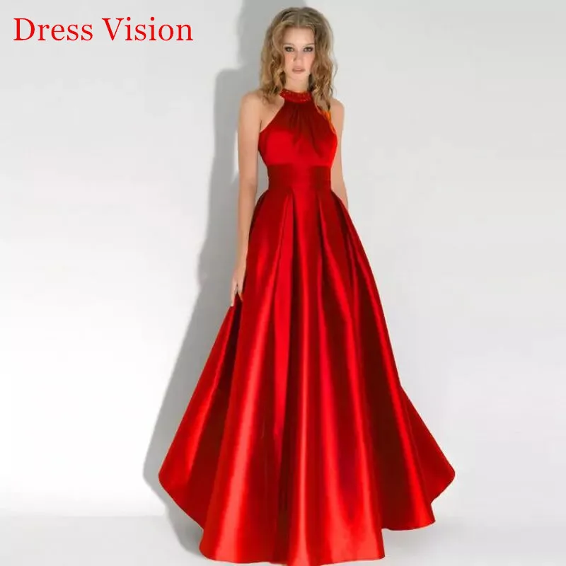 Robe De Soiree New Arrival Halter Collar Wedding Party Prom Dress платье вечернее Satin Vestido De Fiesta Fe Boda