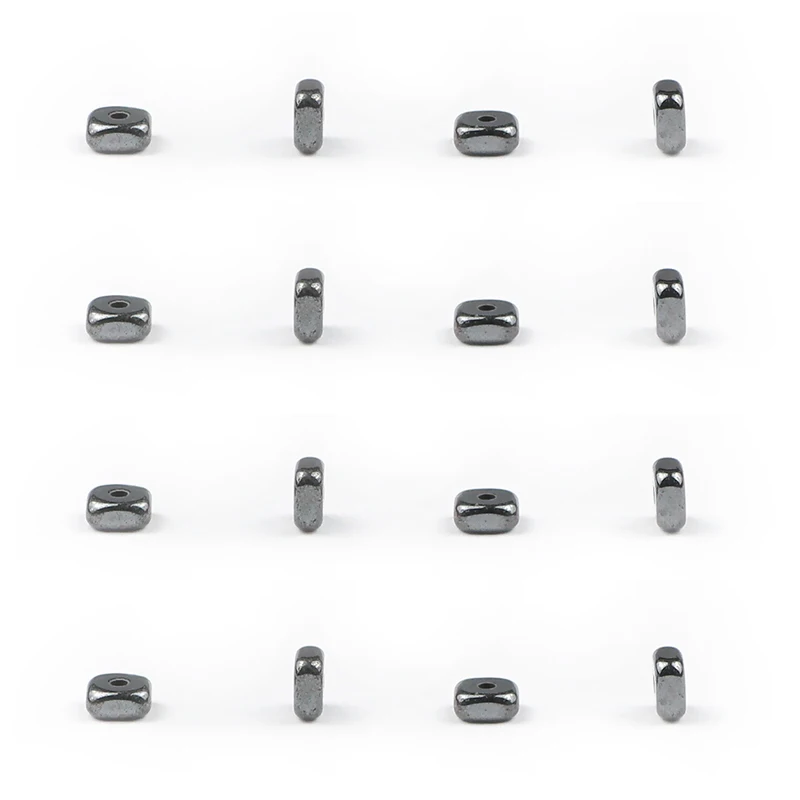 BTFBES 4*2mm Smooth Square Black Hematite Beads Natural Stone Spacer Loose bead For DIY Necklace Bracelet Earring Jewelry Making