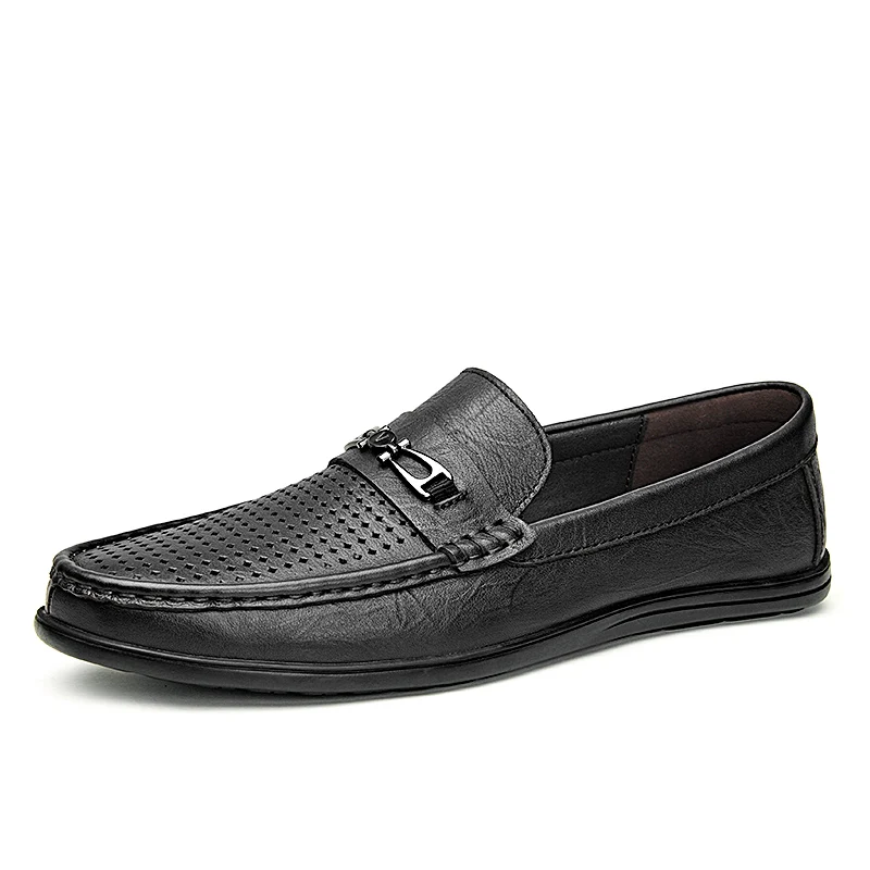 Summer Genuine Leather Penny Loafers Men Casual Shoes Mens Driving Shoes Outdoor Walking Footwear Slip-on Flats Man Moccasins