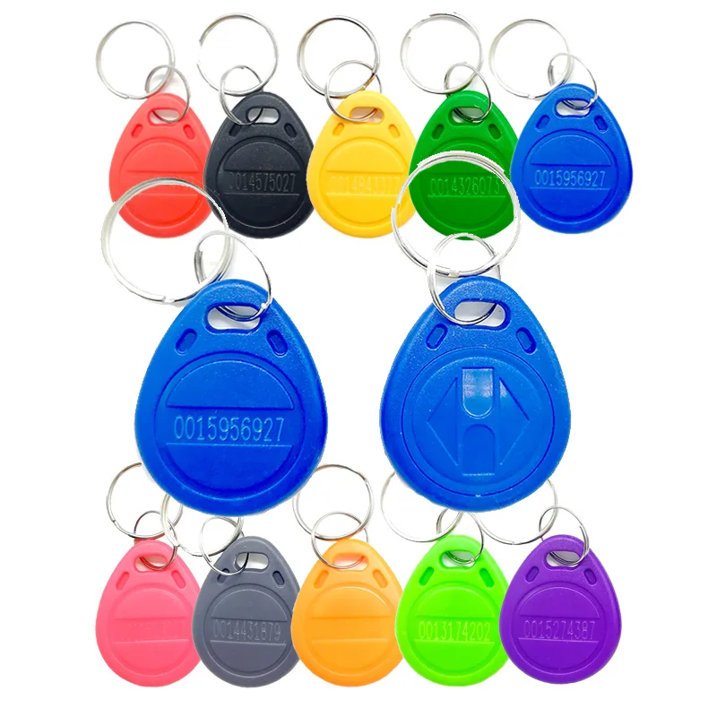 50pcs EM4305 T5577 125KHz Copy Writable Rewritable Rewrite RFID Tag Keyfobs Key Ring Proximity Card Token Badge Duplicate