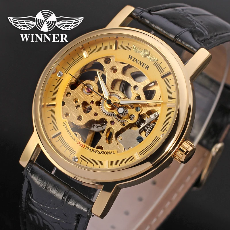 Forsining Luxury Skeleton Mechanical Watch For Man Leather Band Business Waterproof Men\'s Relogs relogio masculino