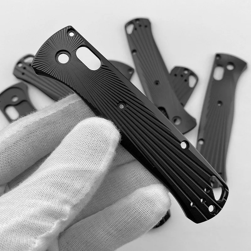 1 Pair Aluminium Benchmade Bugout 535 Folding Knife Handle Grip Patches Non-Slip Blank Scales DIY Make Repair Accessories Parts