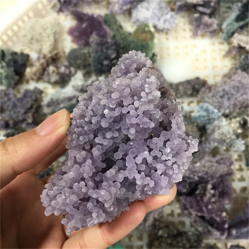 

Druzy Purple Prehnite Natural Raw Quartz Purple Crystal Cluster Healing Stones Specimen Home Decoration Crafts Gift