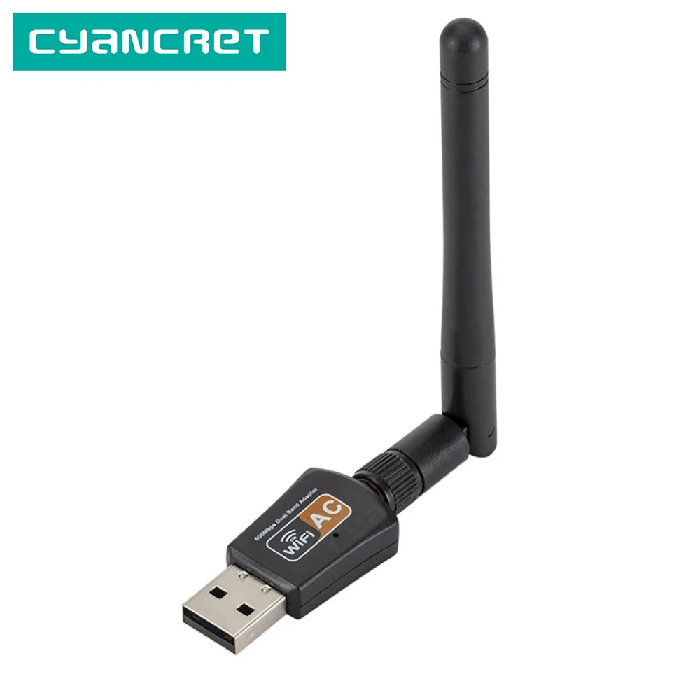 Usb Wireless Network Card WiFi Receiver with Notatable Antenna Dual Band 2.4G & 5G 600M LAN Adapter for Windows Mac OS Linux