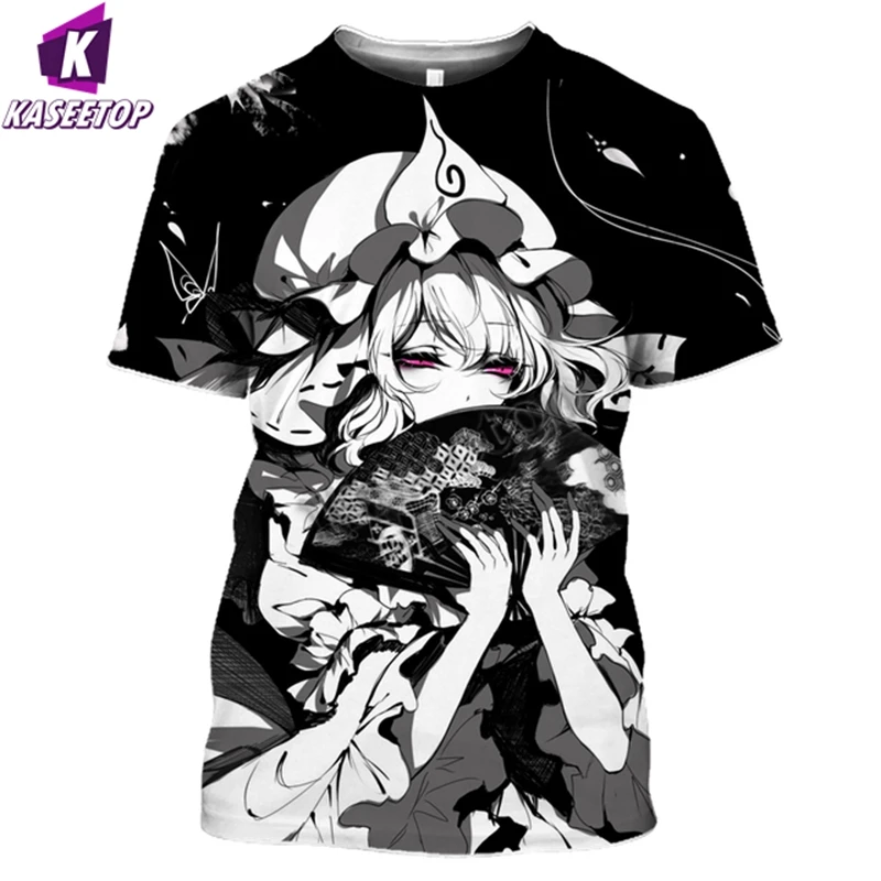 Women Tshirt Camping Senpai Tops 3D Anime Game Touhou Project T Shirt Men Sexy Loli Girl Hinanawi Tenshi Hentai Pullover T264