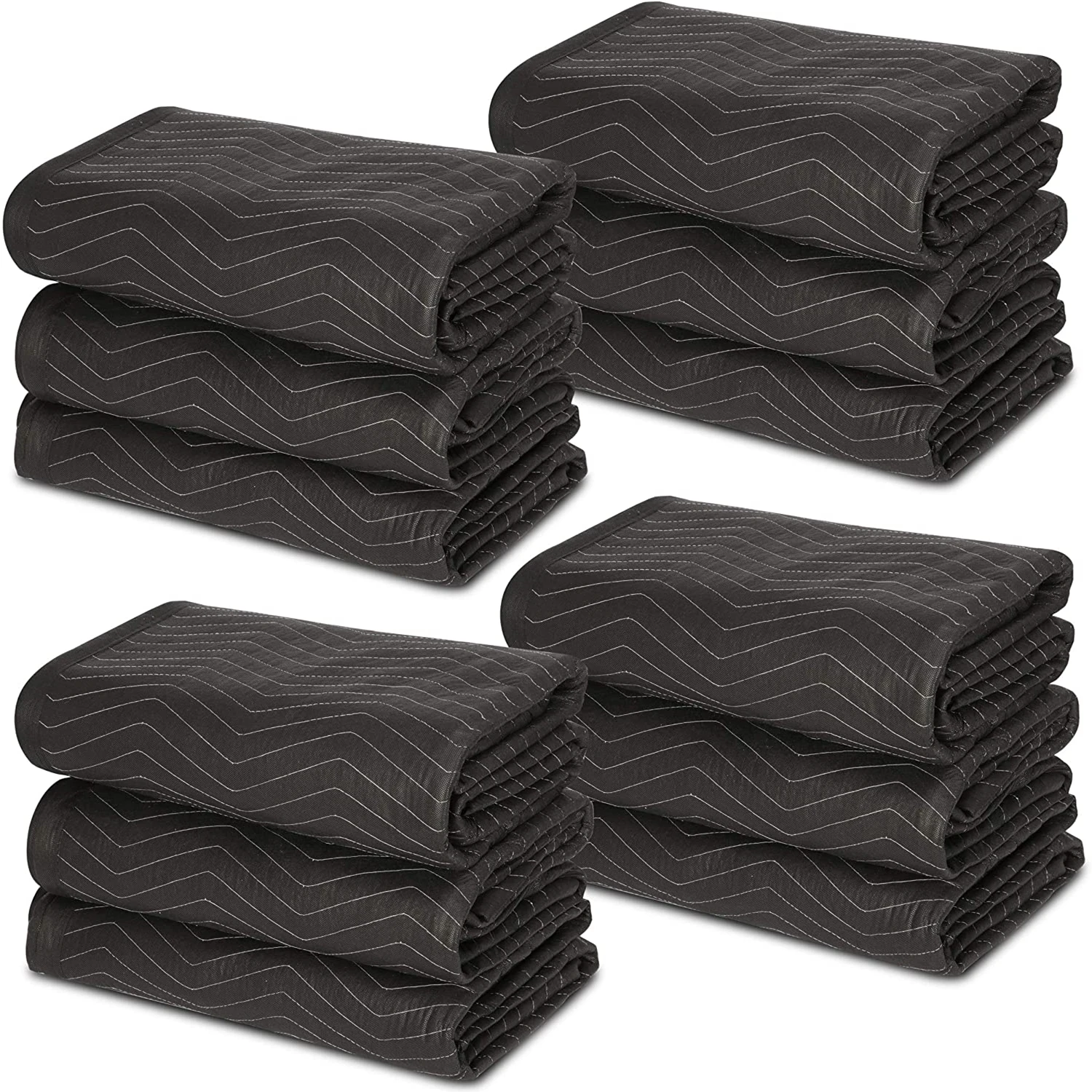 12-Pack 80 x 72 inch Moving Blankets Heavy Duty Moving Pads for Protecting Furniture  Quilted Shipping Furniture Pads