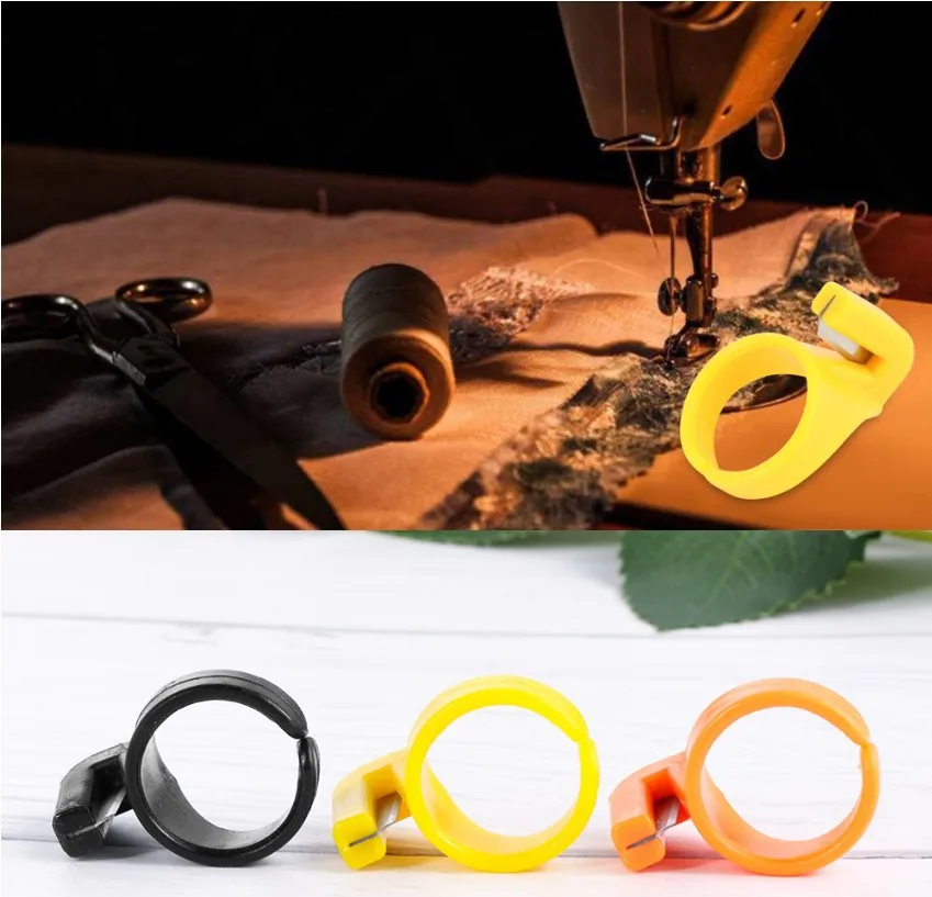 1 sztuk nowy palec ostrze igły Craft Home plastikowy naparstek pierścień do szycia obcinacz do nici DIY domowe akcesoria do maszyn do szycia 5BB5837