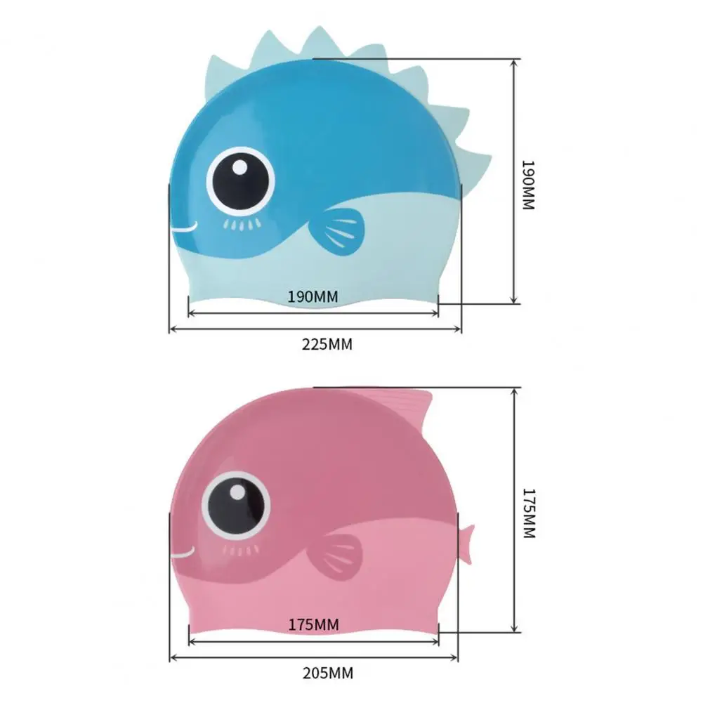 Cuffia da bagno simpatico cartone animato in Silicone per bambini pesce piccolo dinosauro cappello da nuoto tenacità impermeabile per ragazzi e ragazze