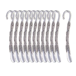 12pcs retro tibetan silver classic alloy metal 5 inch long blank beading daughter of sea mermaid bookmark