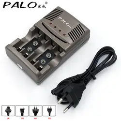 PALO AA AAA Battery Quick Charger LED Display Smart Battery Charger for 1.2V AA AAA or 9V NiCd NiMh Rechargeable Battery