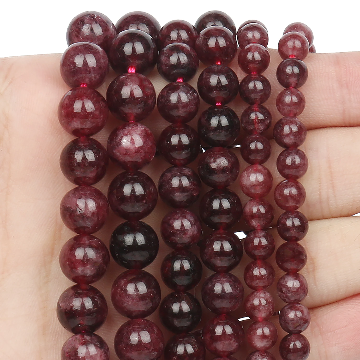 Natural Garnet Beads Round Loose Spacer Beads for DIY Jewelry Making Bracelet Necklace 15 inches 6 8 10  mm Wholesale