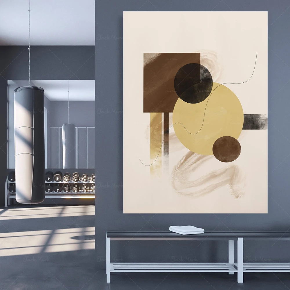 Geometric Art Print, Modern Bohemian Wall Art, Abstract Minimalist Art Print, Bauhaus Poster Digital Download, Geometric Shapes