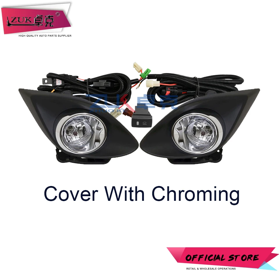 ZUK Front Bumper Fog Light Foglight Foglamp Set With Wire Switch Halogen Lamp Bulb For Mazda 2 Demio 2010 2011 2012 2013 2014