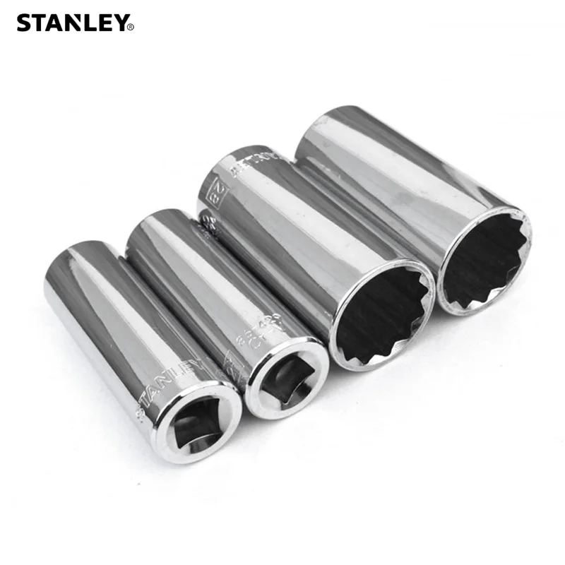 Stanley 1-Piece 12-point long socket wrench 1/2 drive head car sockets vehicle tools 10mm 11mm 12mm to 32mm sleev 12 pans socket