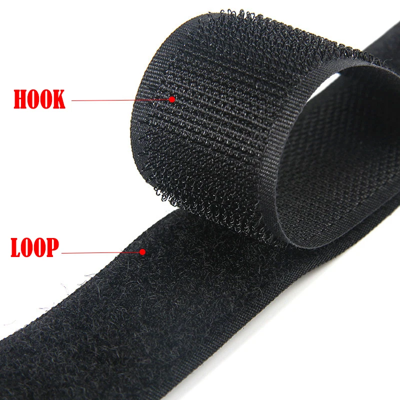 1Meter Black White Fastener Tape Hook Loop Fastener Tape Magic Sticker Nylon Sewing DIY No Glue 16/20/25/30/38/50/100/150mm