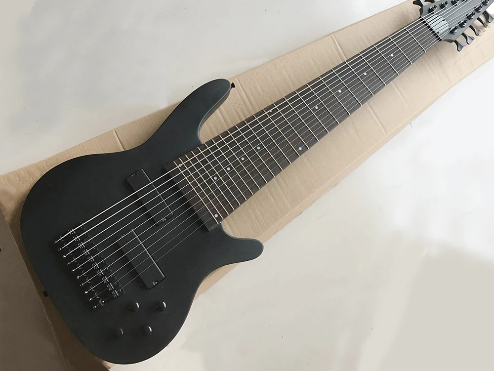 

10 Strings Matte Black Electric Bass with Rosewood Fretboard, 24 Frets,Providing Customized Service