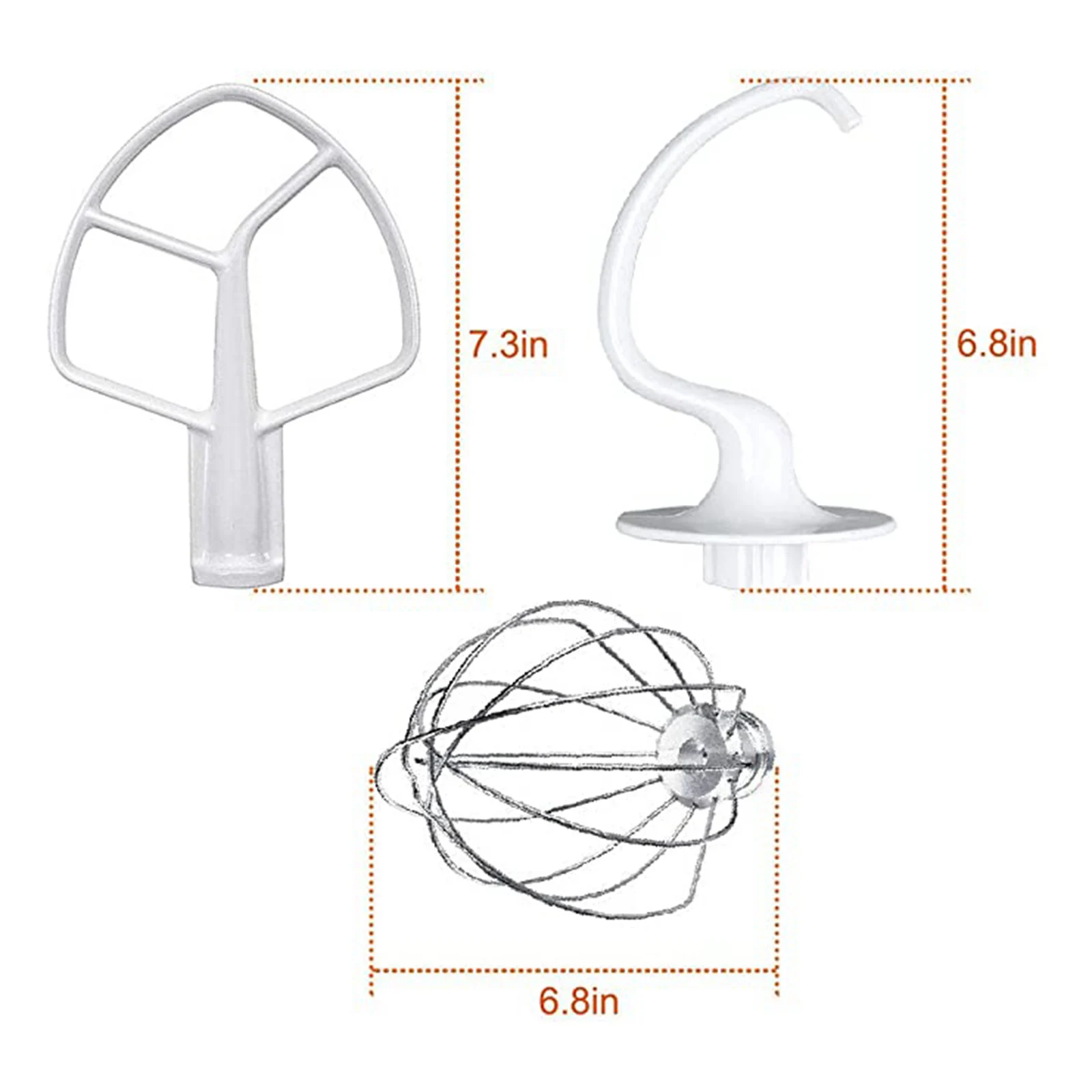 3ชิ้น/เซ็ตเครื่องปั่นชุดเปลี่ยนสำหรับ K45DH,ตะขอแป้ง,K45WW แส้แส้,k45B แบนใบมีดมีดโกน3Pcs ผสมชุดซ่อม