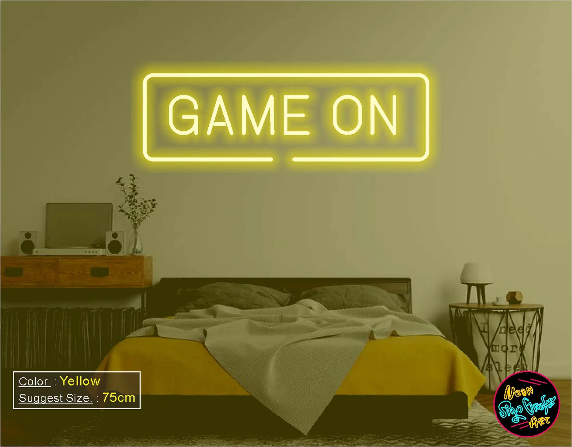 Game On Neon Sign Handmade Custom Neon Sign,Wedding Light Sign,Neon Led Sign,Neon Lights For House, Room or Store,Party Decorati