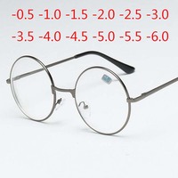 Round Glasses Woman Men Glasses Retro Myopia Optical Metal Frames 1.56 index lens Prescription Eyeglasses -1.0 -1.5 -2.0 to -6.0