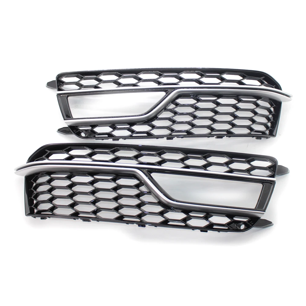 Car Front Fog Light Lamp Cover Honeycomb Grill Bumper Grille For Audi S5 A5 S-Line Bumper 2013 2014 2015 2016 8T0807682M