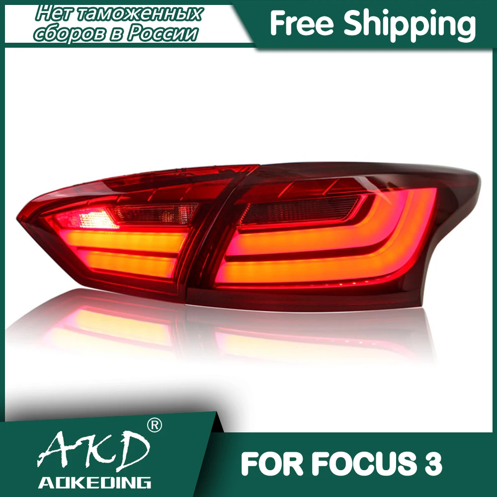 Tail Lamp For Ford Focus 2012-2014 sedan Tail Lights Led Fog Light DRL Daytime Run Light Tuning Focus 3 Car Accessories