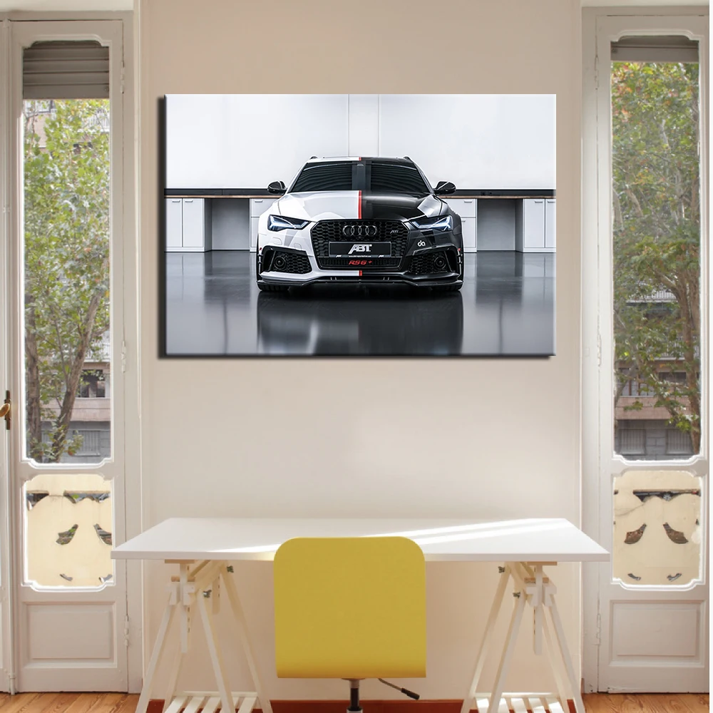 Vehicle Wall Art Posters Audi RS6 Super Car Wallpaper Canvas Print For Home Decor DIY Framed Paintings