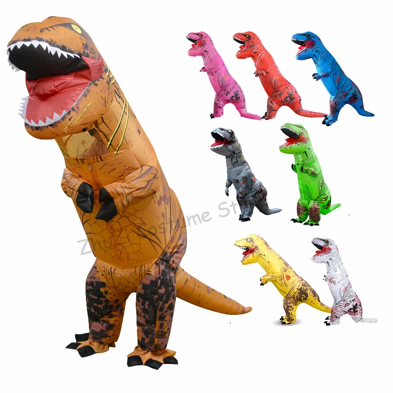 Mới Trưởng Thành Bơm Hơi Khủng Long Trang Phục T REX Đảng Lạ Mắt Đầm Linh Vật Cosplay Halloween Dành Cho Nam Nữ Kid Dino Hoạt Hình