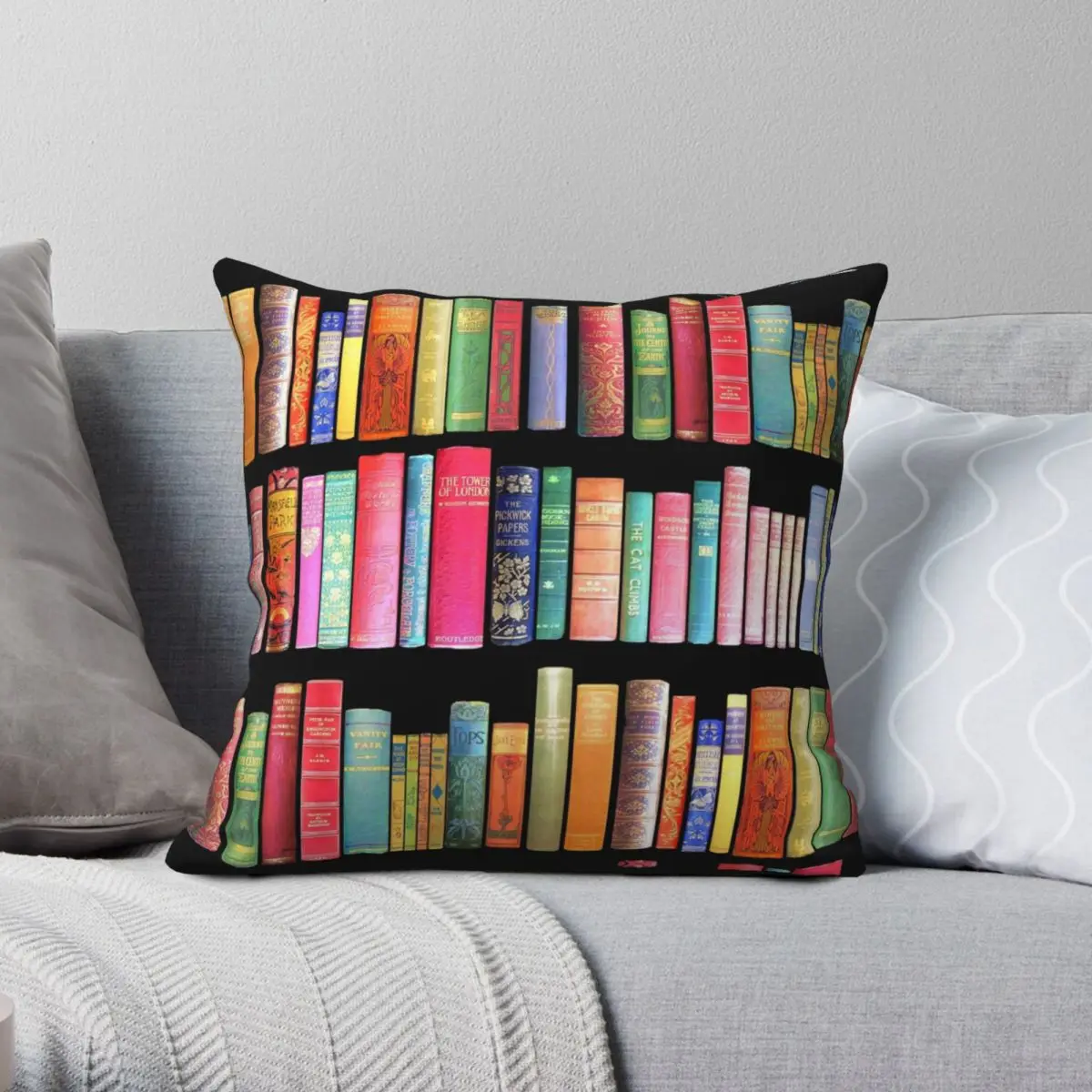 Bookworms Delight Antique Book Library Square Pillowcase Polyester Linen Velvet Zip Decor Throw Pillow Case Car Cushion Cover