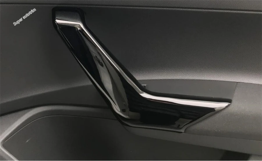 Center Control Gear Shift Panel Inner Door Armrest Handle Cover Trim Black Fit For VW Volkswagen Polo 2019 - 2023 Accessories