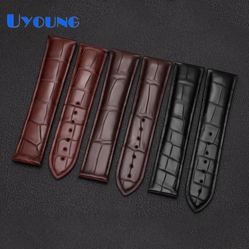 Leather watch strap waterproof fit omega19mm 20mm replace Cowhide 22 mm watch band omge watch bracelet Crocodile skin 18mm