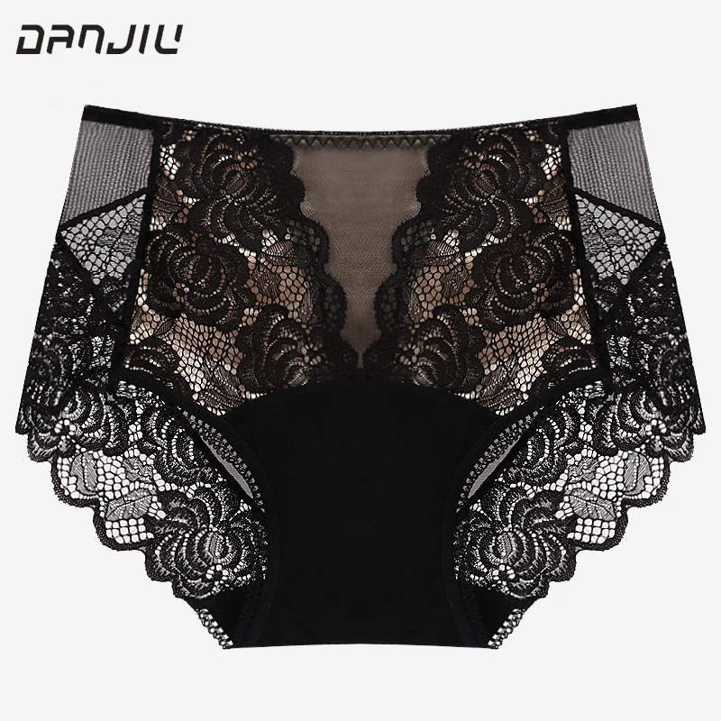 3XL Large Size Women Luxury Exquisite Sexy Hollow Lace Panties High Elasticity Breathable Middle Waist Underwear Calcinha Breifs