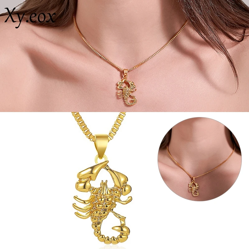 Gold Plated Scorpion Long Chain Pendant Necklace Hip Hop Scorpio Jewelry