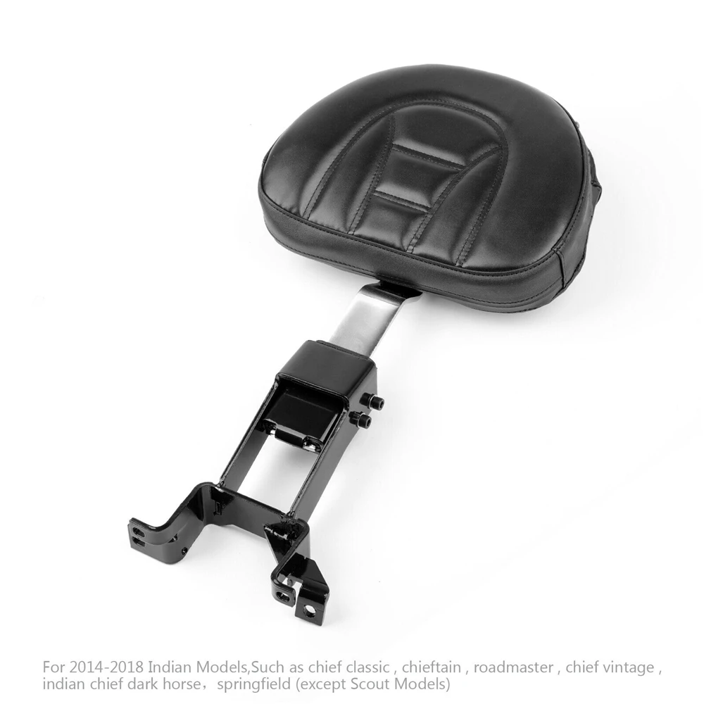 Motorcycle Black Detachable Driver Backrest Pad Mount Kit for Indian Chief Roadmaster Springfield 2014-2018