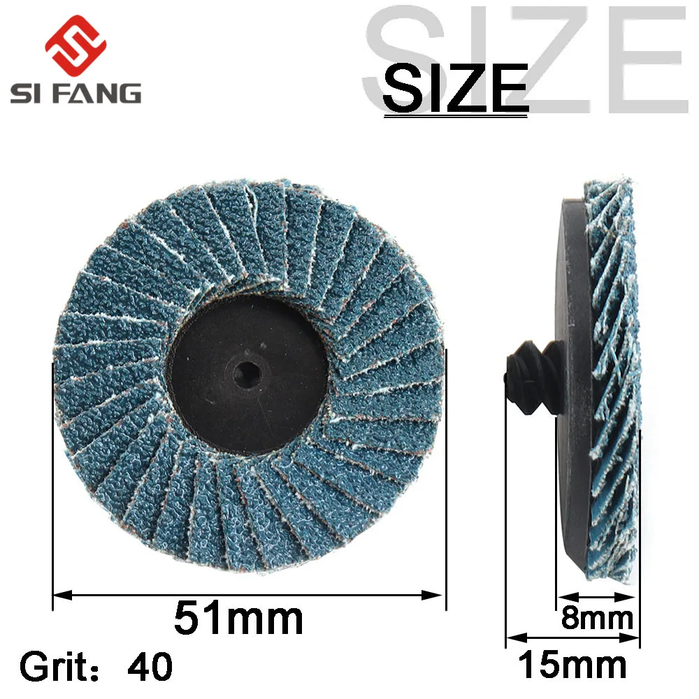 11/21 stücke 50mm Flache Professionelle Fächerscheiben Roll Lock Schleifen Schleif Räder 2 zoll Mit Halter Für Winkel schleifer Schleif Werkzeuge – Detail 3