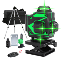 12/16 Lines 3D/4D Laser Levels Self-Leveling Wireless Remote 360 Horizontal&Vertical Cross Super Powerful Green Beam Laser Level