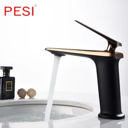 Basin Faucet Modern Black Bathroom Mixer Tap Brushed Gold/White/Chrome Wash basin Faucet Hot and Cold Sink Faucet New.