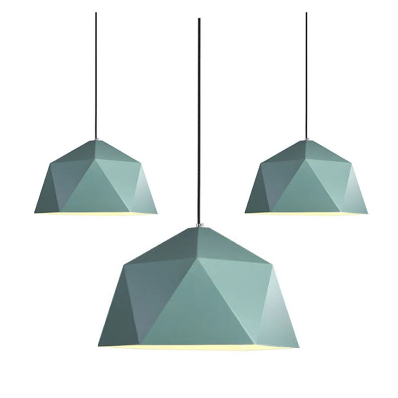 Plafonnier suspendu en fer et diamant au design moderne, design géométrique, luminaire décoratif d\'intérieur, idéal pour un salon, un café ou un