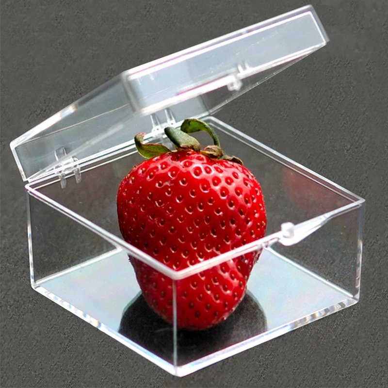 Transparent Plastic Small Box Square Collection Clear Display Mini Jewelry/Beads/Crafts Storage Box Case Container Desktop