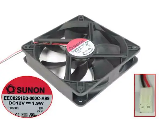 

SUNON EEC0251B3-000C-A99 Server Cooling Fan DC 12V 1.9W 120x120x25mm