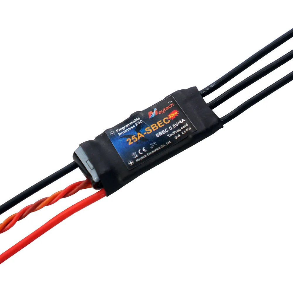 Maytech Rc Helicopter Spare Parts 25A Remote Control Airplane Speed Controller For Dc Motor