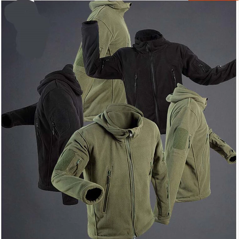 Imagem -06 - Militar dos Homens Tático Outdoor Fleece Hoodie Jacket Soft Shell Exército Combate Sportswear Acampamento Térmico Caça Caminhadas Esporte Primavera