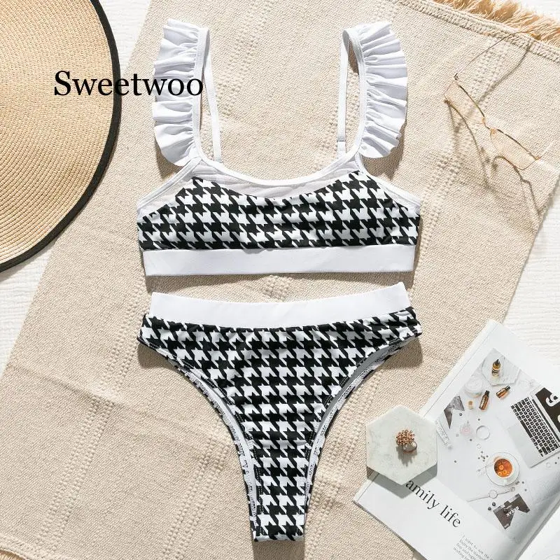 

Sexy Ruffles Bikini 2020 New Bandeau Brazilian Swimsuit Female High Waist Swimwear Women Push Up Vintage Bathing Suit Biquini