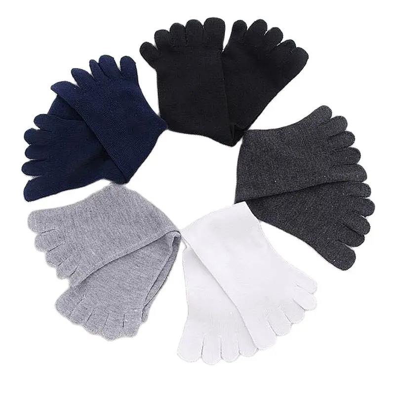 Hot Sale Fashion Unisex Five Finger Cotton Socks Men High Quality Casual Comfortable Warm Separate Toe Socks Meias 6 Colors