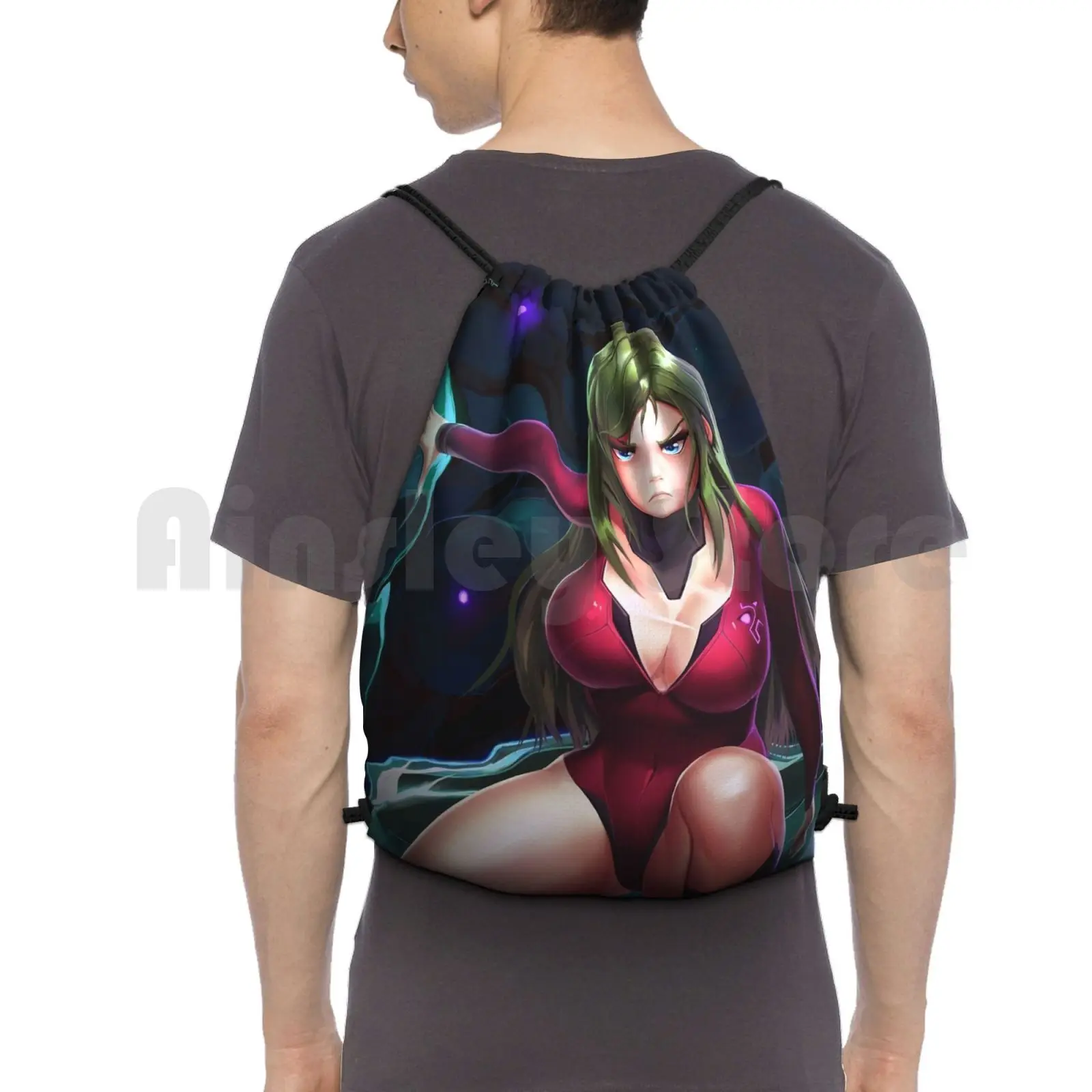 

Samus ( Justin Bailey ) Backpack Drawstring Bags Gym Bag Waterproof Samus Zero Suit Samus Nintendo Metroid Anime Girls
