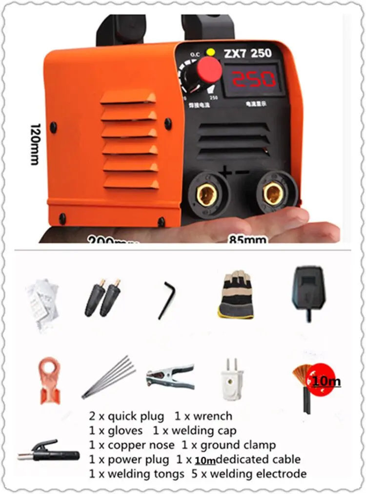 RU220V 250A ARC Welder Inverter IGBT Mini MMA Welding Machine