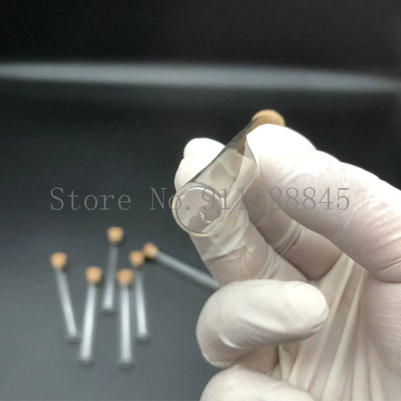 20pcs 50pcs 100pcs Lab 12x75mm Thickening Glass Flat-bottom Test Tube with Cork Stoppers School SuppliesMini Vial Tube