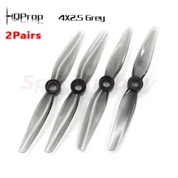 2Pairs HQ Durable Prop 4X2.5 4025 Grey CW CCW Poly Carbonate Propeller 4 inch 2-blade 5mm Shaft 1.7g For RC FPV Quadcopter Drone