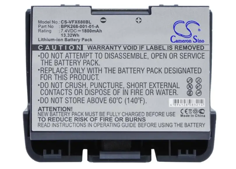 cameron sino 1800mah battery for VERIFONE VX680 wireless credit card machine terminal BPK268-001-01-A 	Payment Terminal Battery