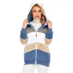 Women Teddy Coat Hooded Fluffy Cardigan Plus Size 5XL Sherpa Tops Winter Warm Streetwear Teddy Fleece Jacket