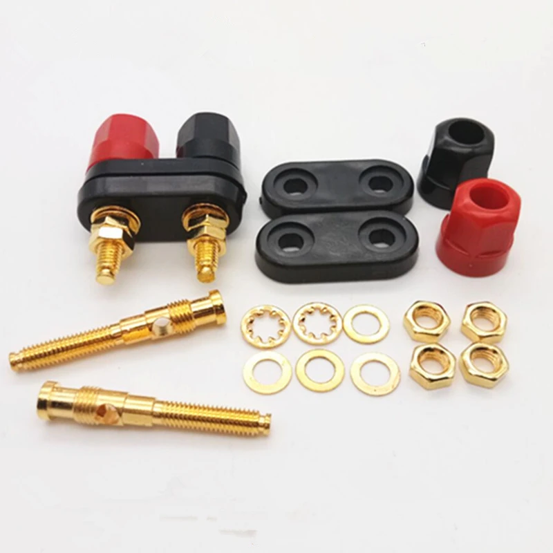 고품질 바나나 플러그 커플 터미널 레드 블랙 커넥터 앰프 터미널, 듀얼 행 바인딩 포스트 바나나 스피커 잭, 1 개